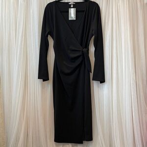 H&M Elegant Black Long Sleeve Dress
